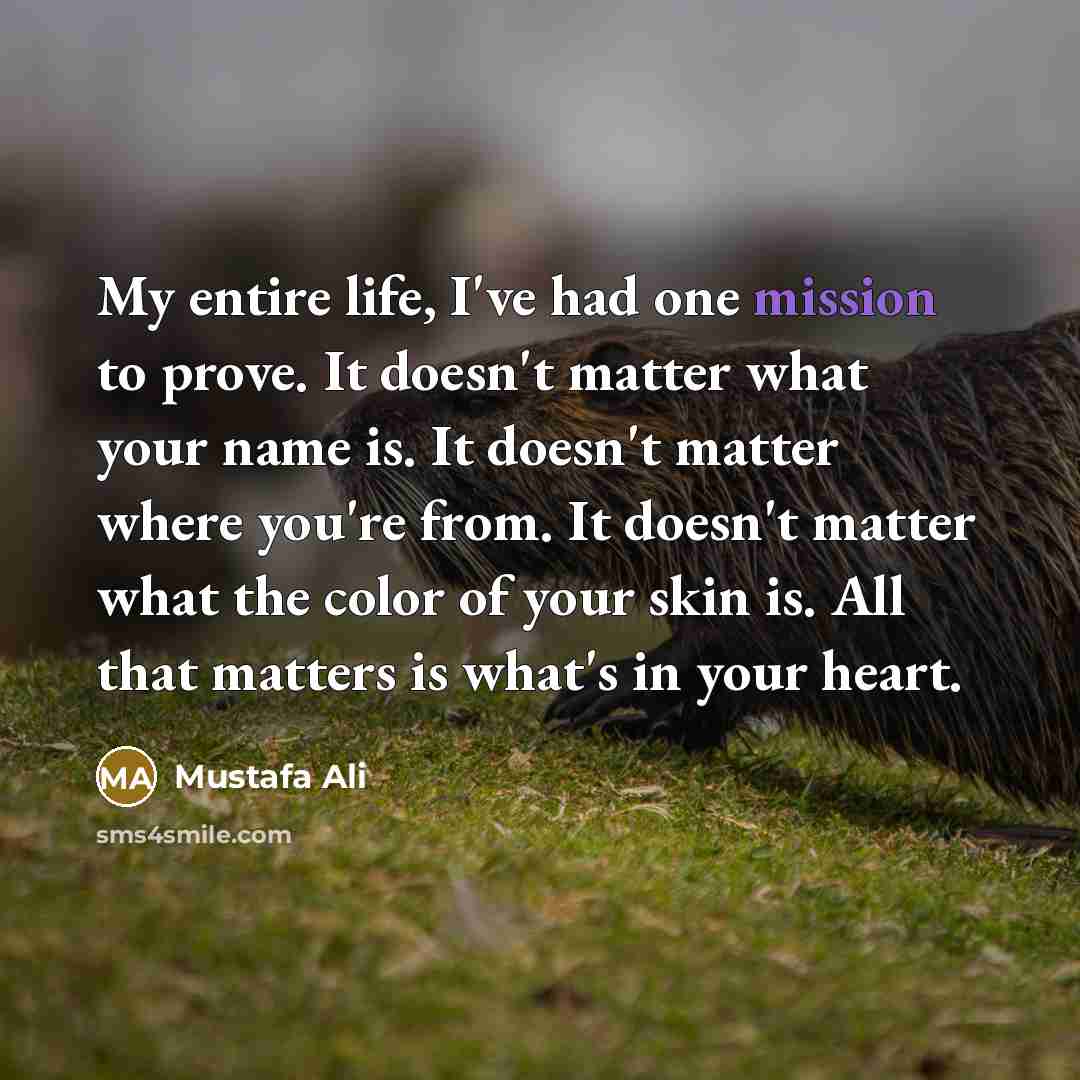“My entire life, I've had one mission to prove. It…” quote by Mustafa Ali