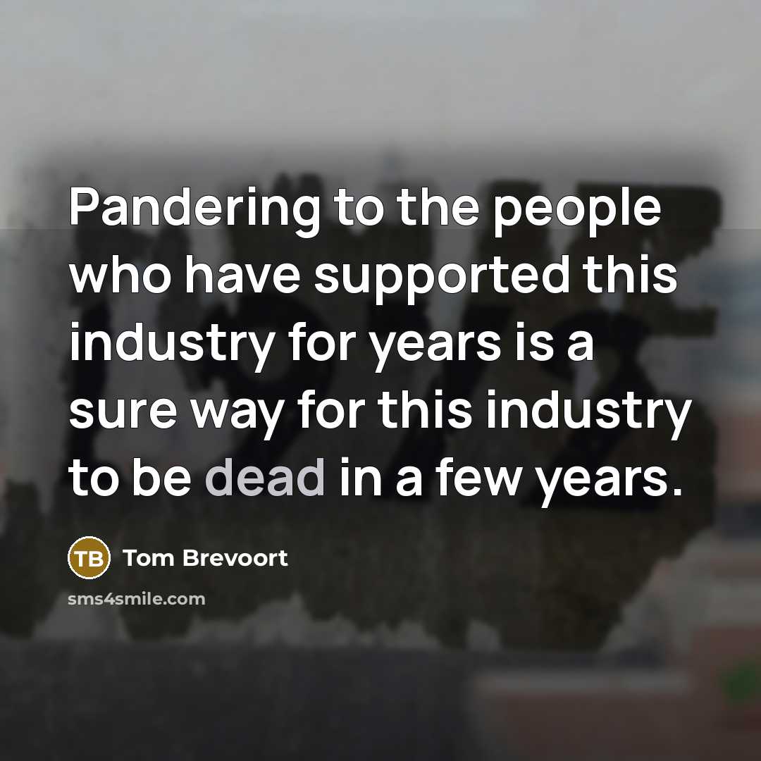 “Pandering to the people who have supported this industry for…” quote by Tom Brevoort