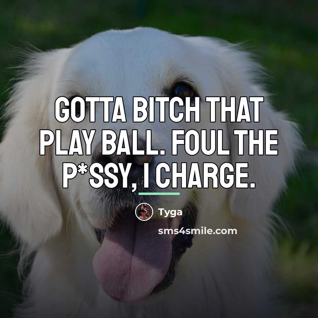 “Gotta bitch that play ball. Foul the p*ssy, I charge.…” quote by Tyga