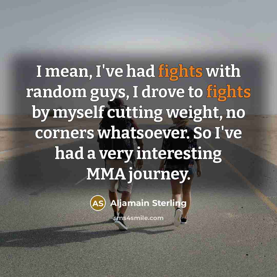 “I mean, I've had fights with random guys, I drove…” quote by Aljamain Sterling
