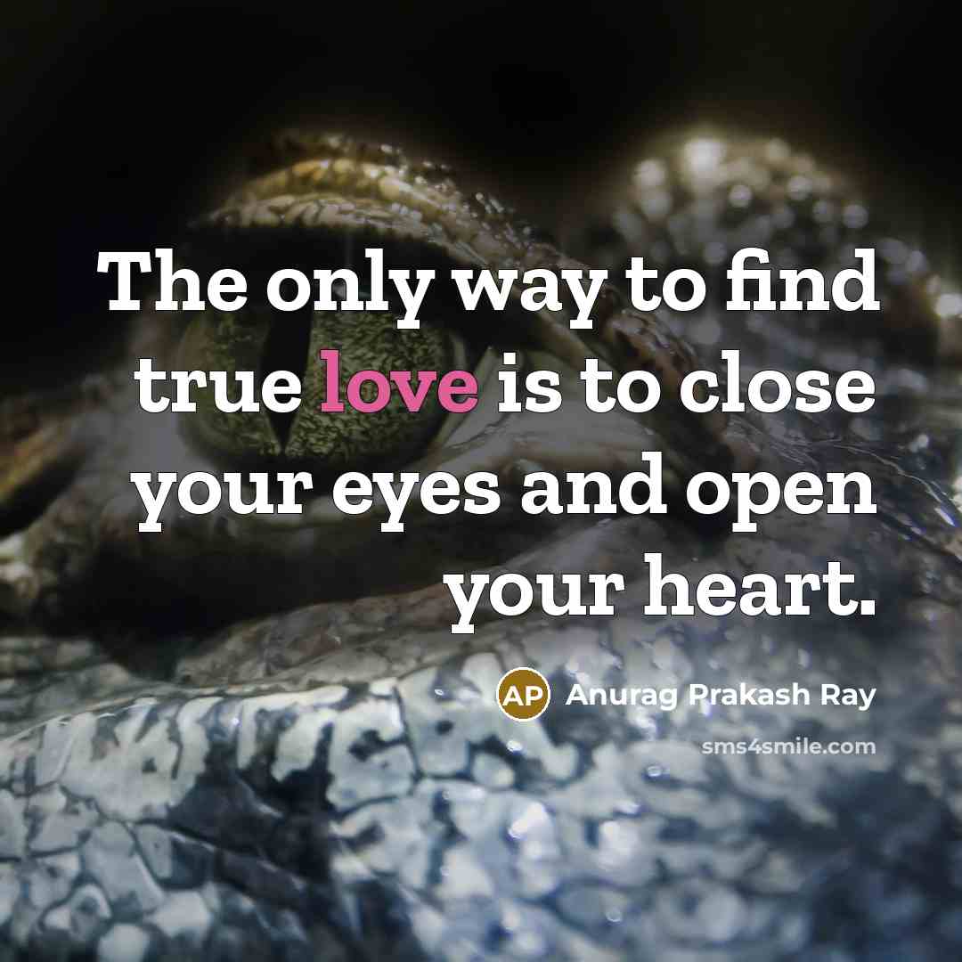 “The only way to find true love is to close…” quote by Anurag Prakash Ray