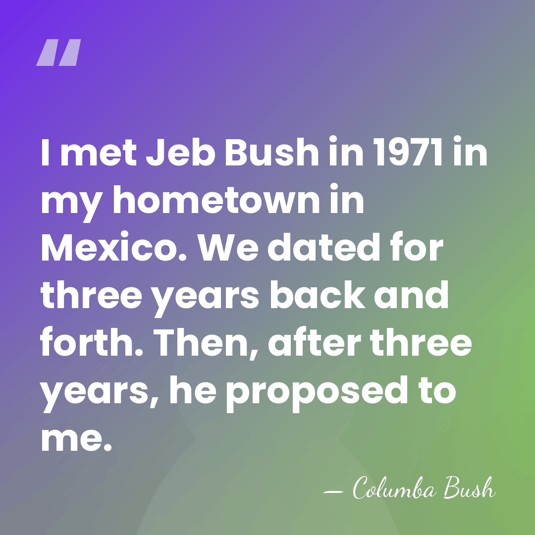 I met Jeb Bush in 1971 in my hometown in Mexico. We&hellip; - Columba Bush