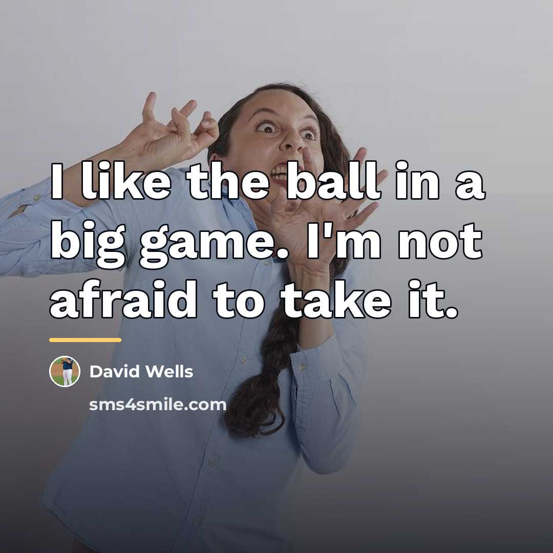 “I like the ball in a big game. I'm not…” quote by David Wells