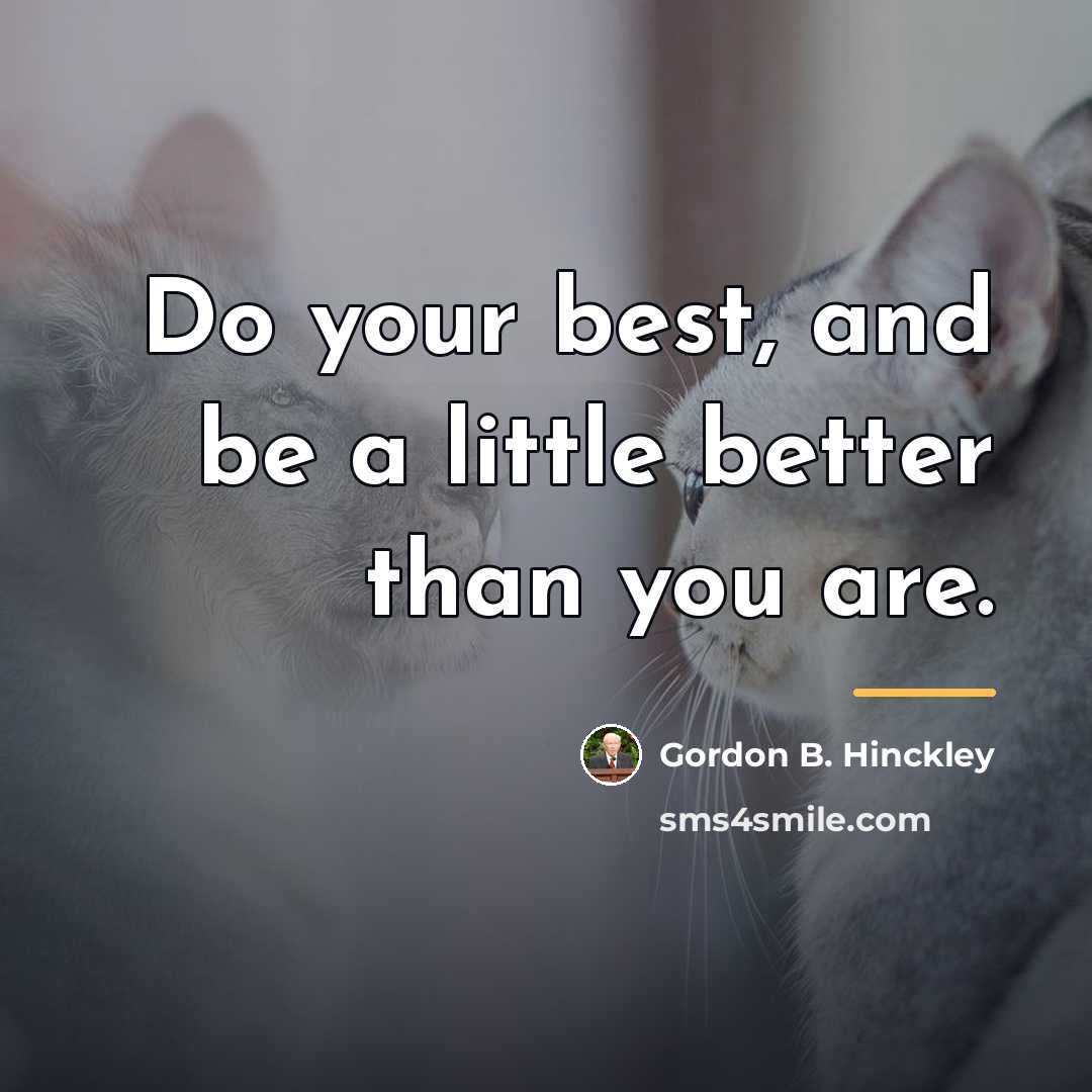 “Do your best, and be a little better than you…” quote by Gordon B. Hinckley