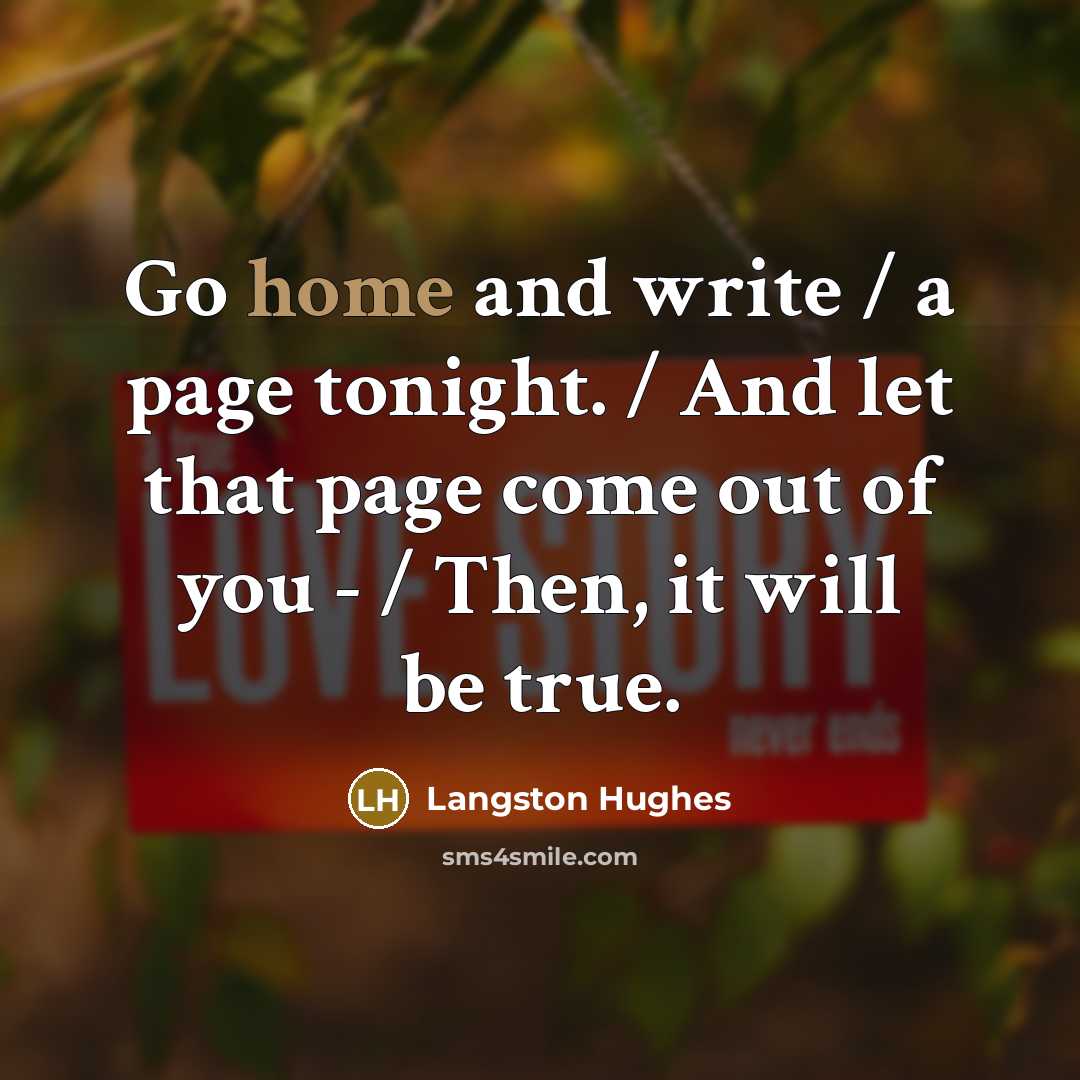 “Go home and write / a page tonight. / And…” quote by Langston Hughes