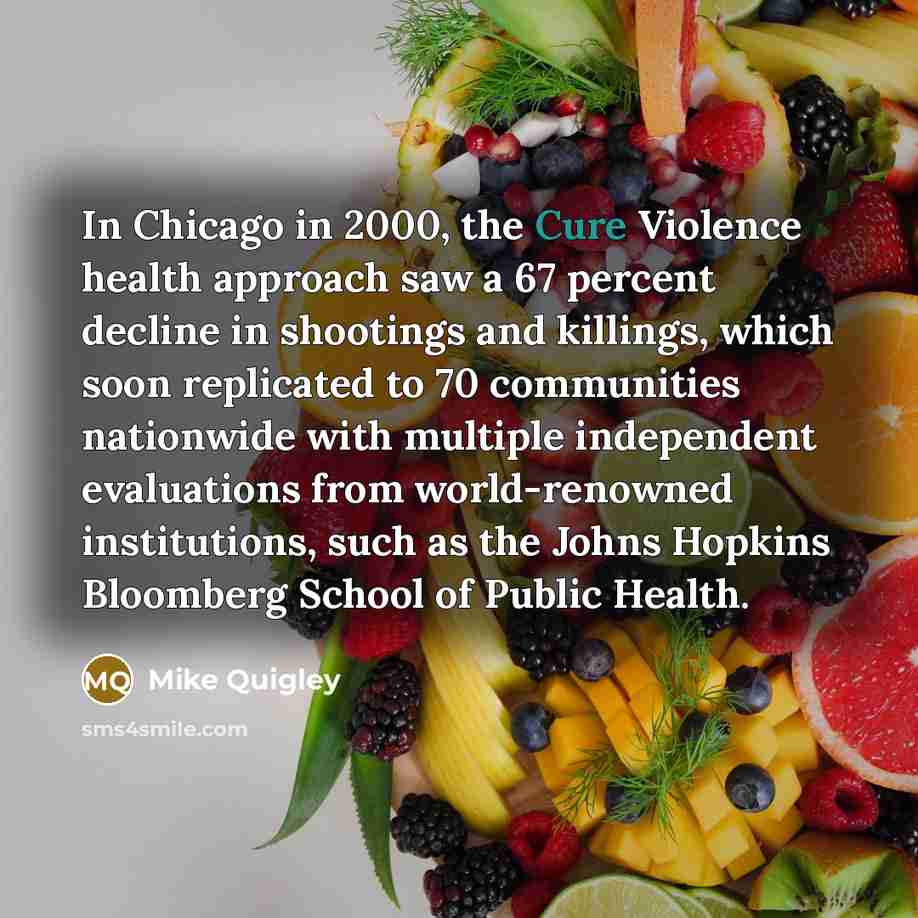 “In Chicago in 2000, the Cure Violence health approach saw…” quote by Mike Quigley