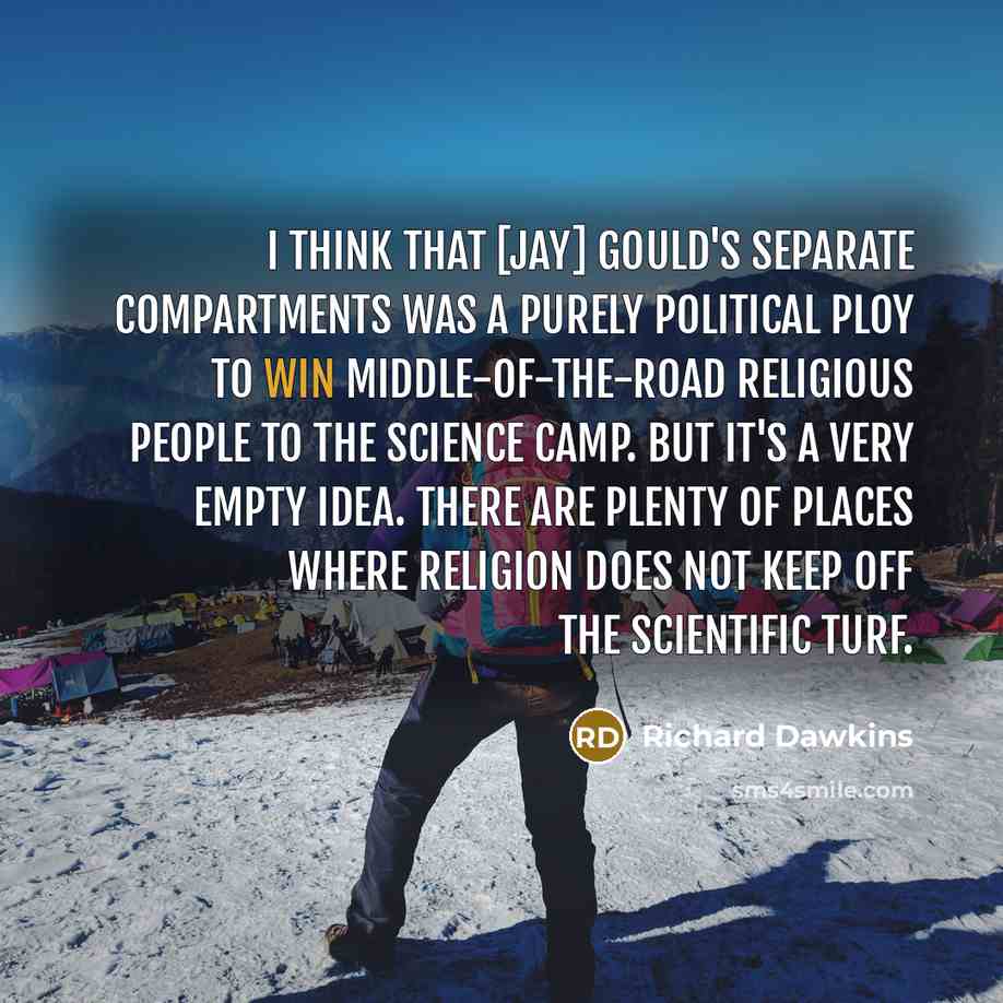 “I think that [Jay] Gould's separate compartments was a purely…” quote by Richard Dawkins