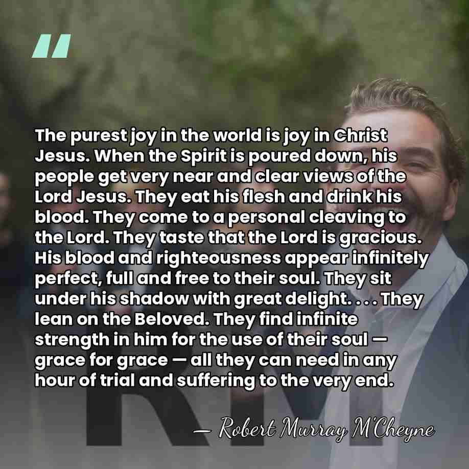 The purest joy in the world is joy in Christ Jesus. When the&hellip; - Robert Murray M'Cheyne