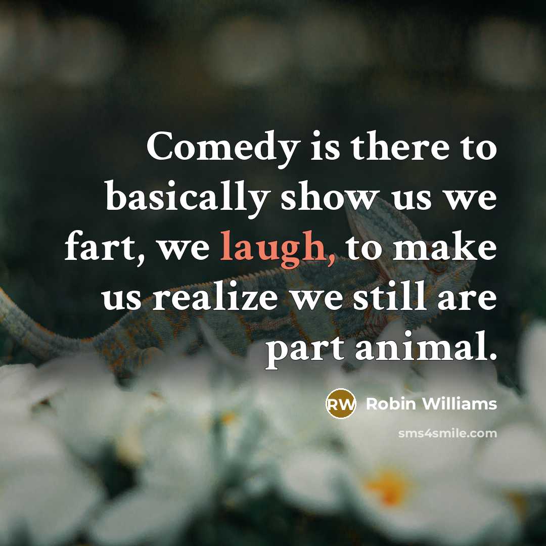 “Comedy is there to basically show us we fart, we…” quote by Robin Williams