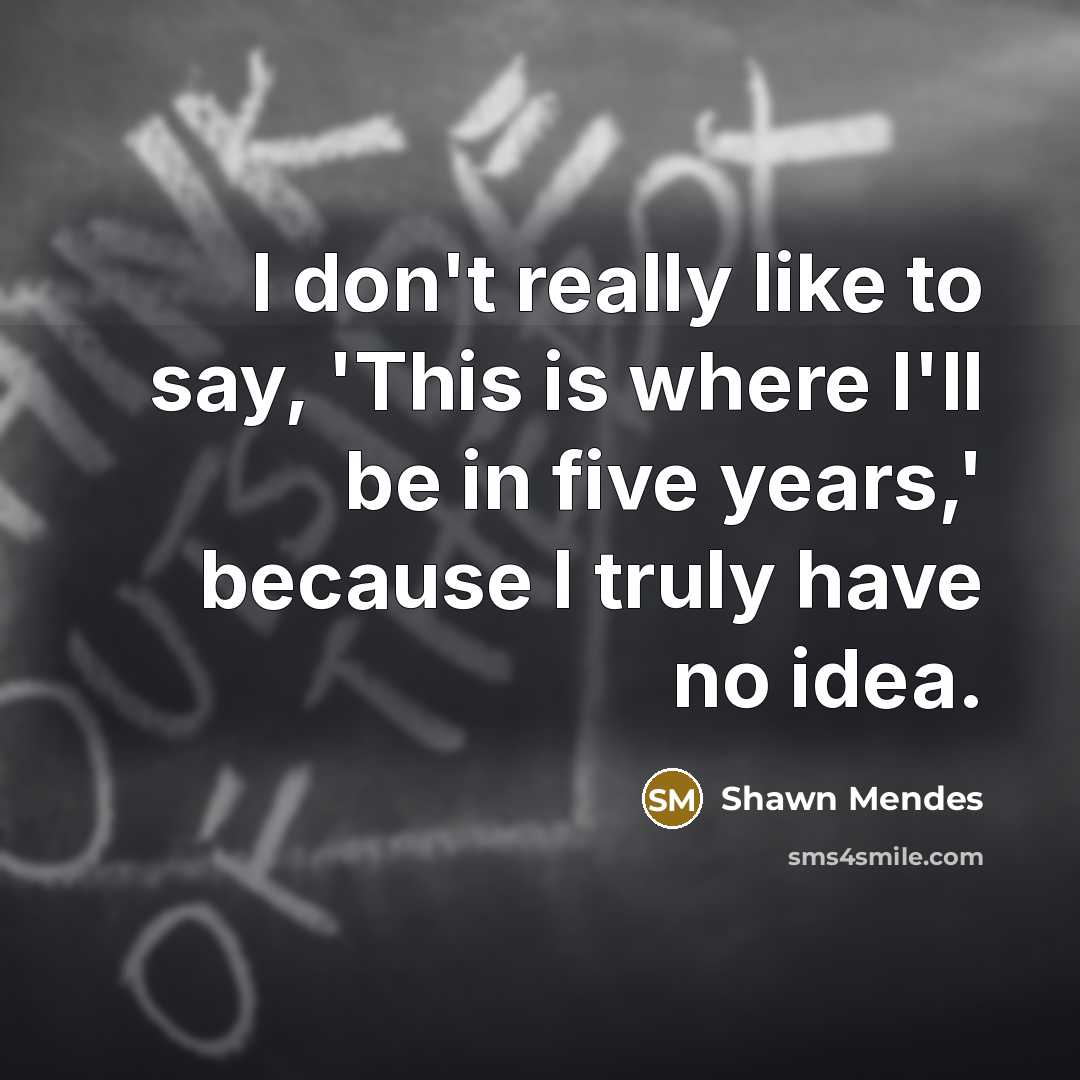 “I don't really like to say, 'This is where I'll…” quote by Shawn Mendes