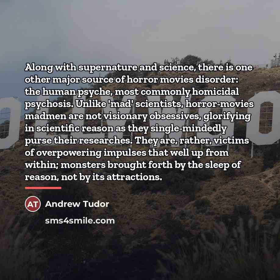 “Along with supernature and science, there is one other major…” quote by Andrew Tudor