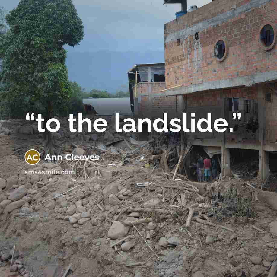 “to the landslide.” quote by Ann Cleeves