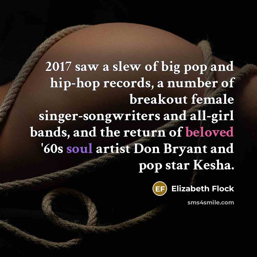 “2017 saw a slew of big pop and hip-hop records,…” quote by Elizabeth Flock
