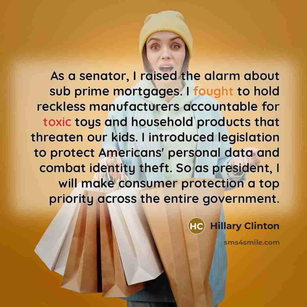 “As a senator, I raised the alarm about sub prime…” quote by Hillary Clinton