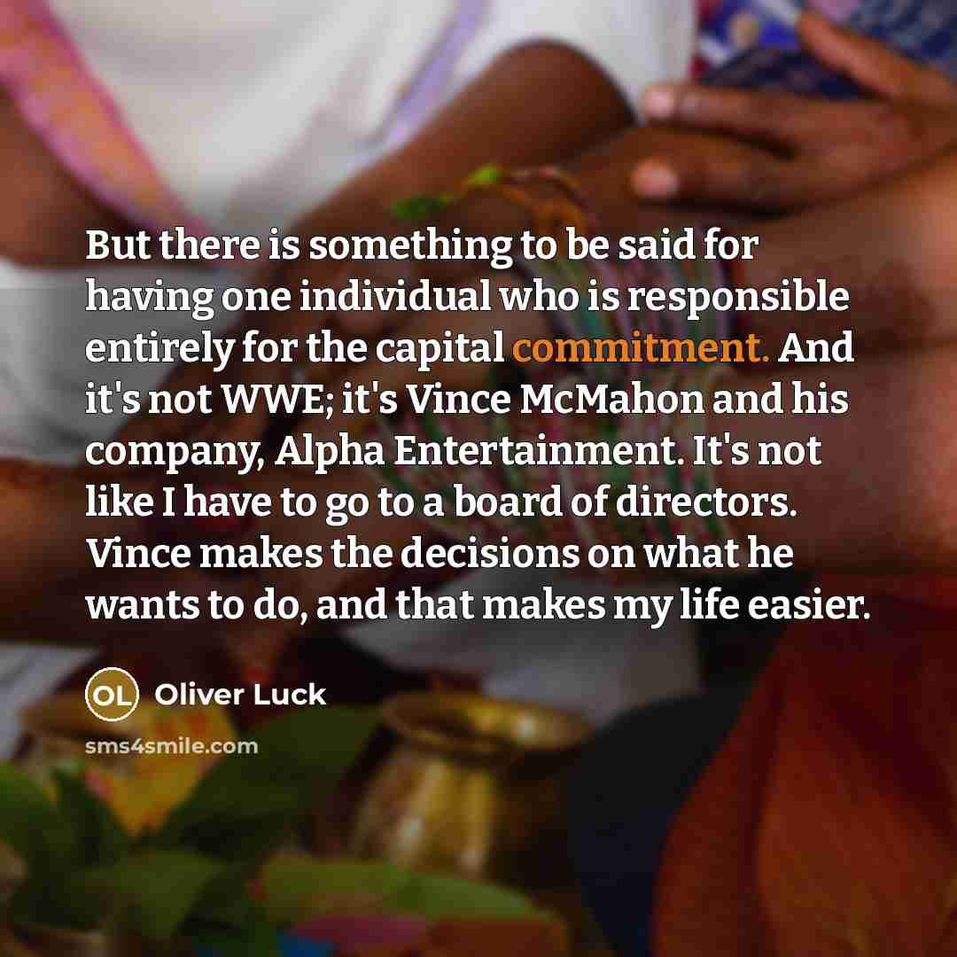 “But there is something to be said for having one…” quote by Oliver Luck