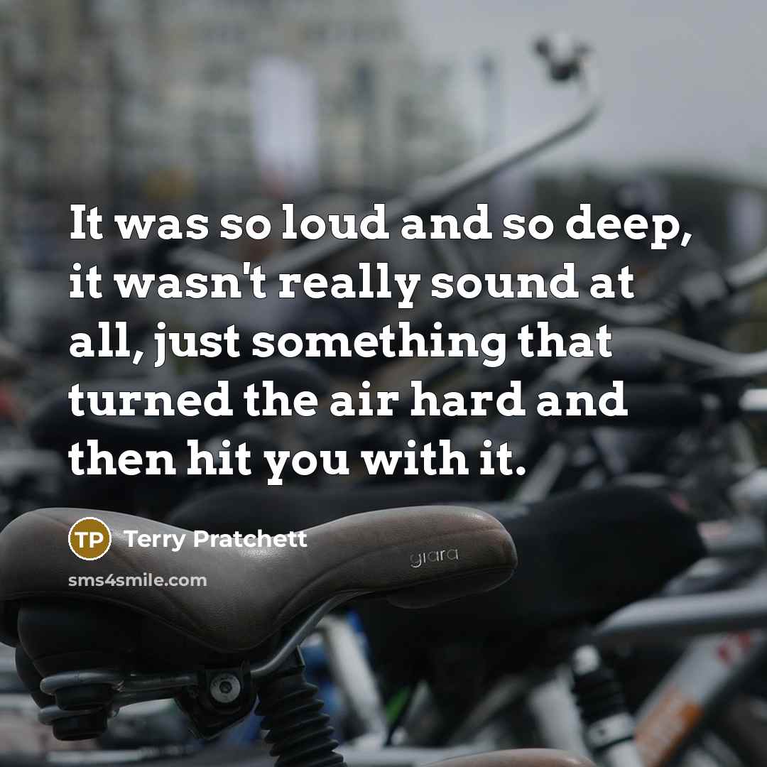 “It was so loud and so deep, it wasn't really…” quote by Terry Pratchett