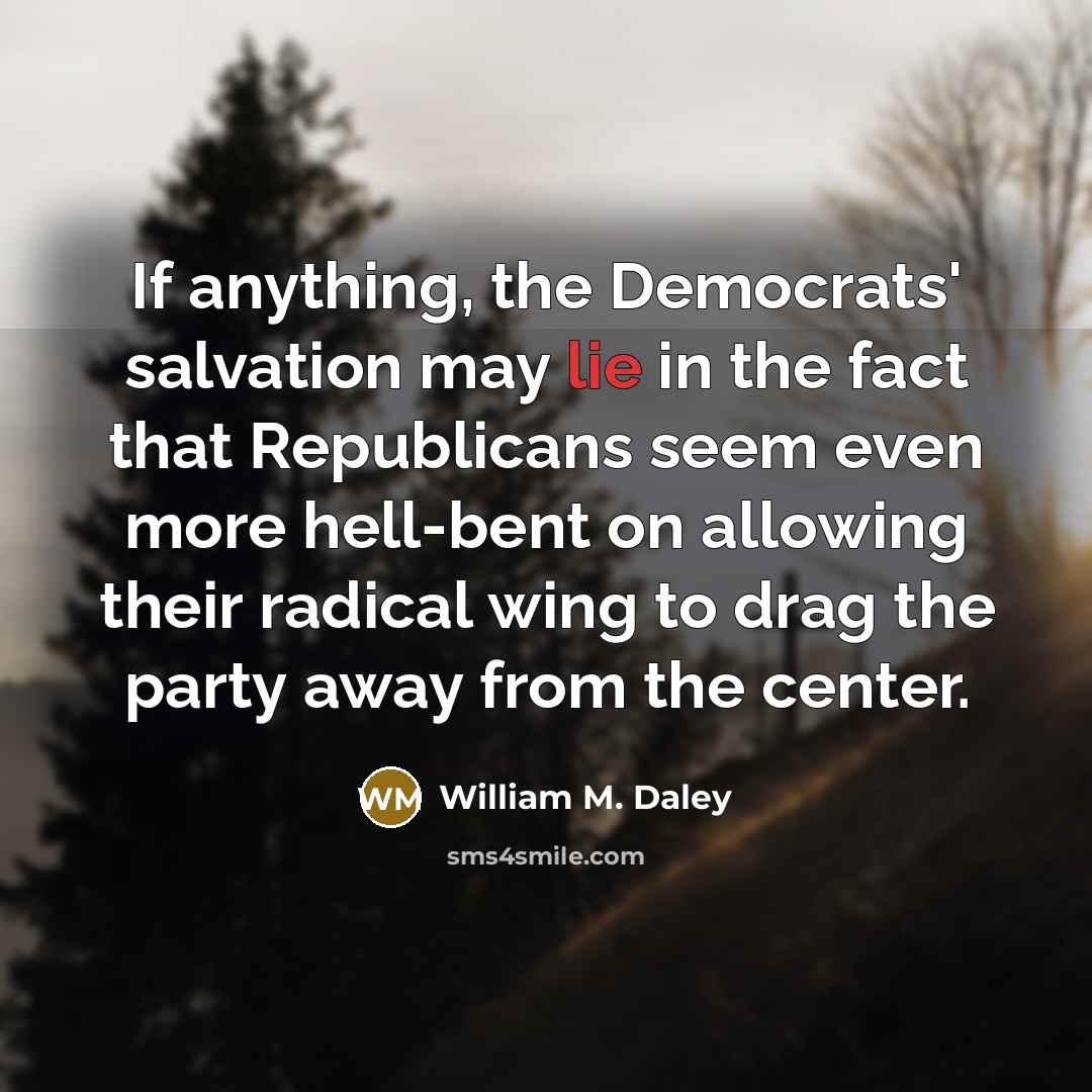 “If anything, the Democrats' salvation may lie in the fact…” quote by William M. Daley
