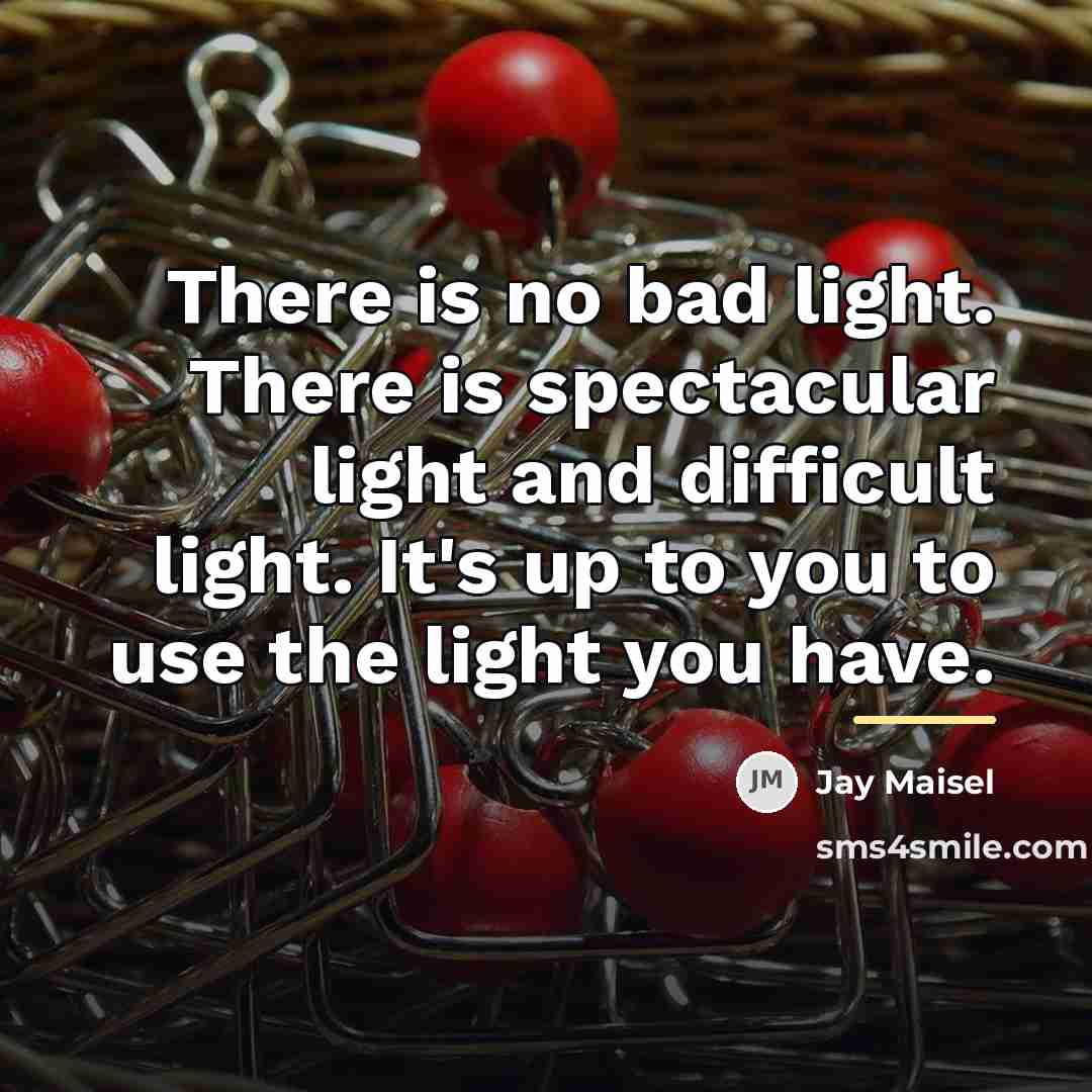 “There is no bad light. There is spectacular light and…” quote by Jay Maisel