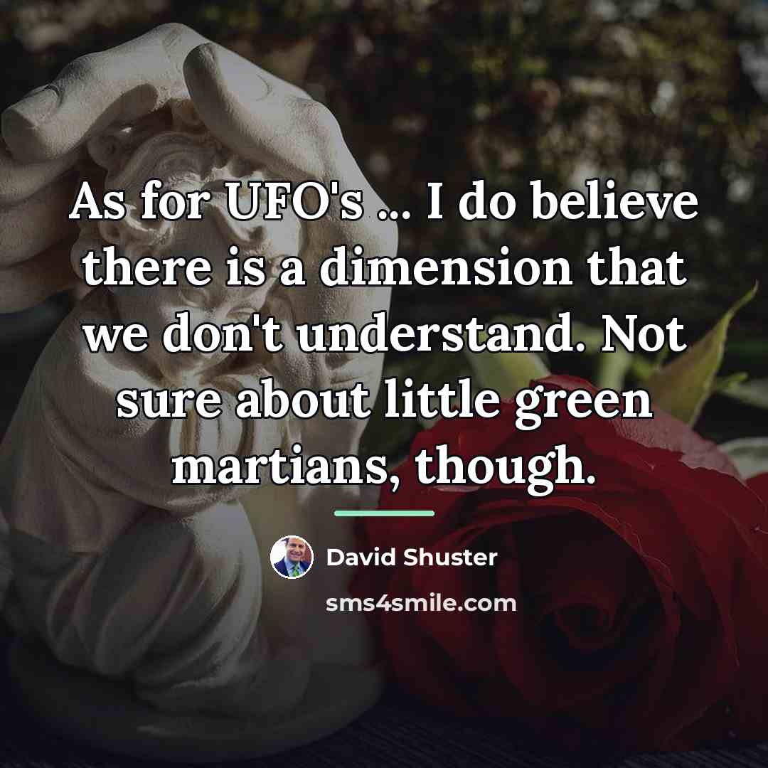 “As for UFO's ... I do believe there is a…” quote by David Shuster