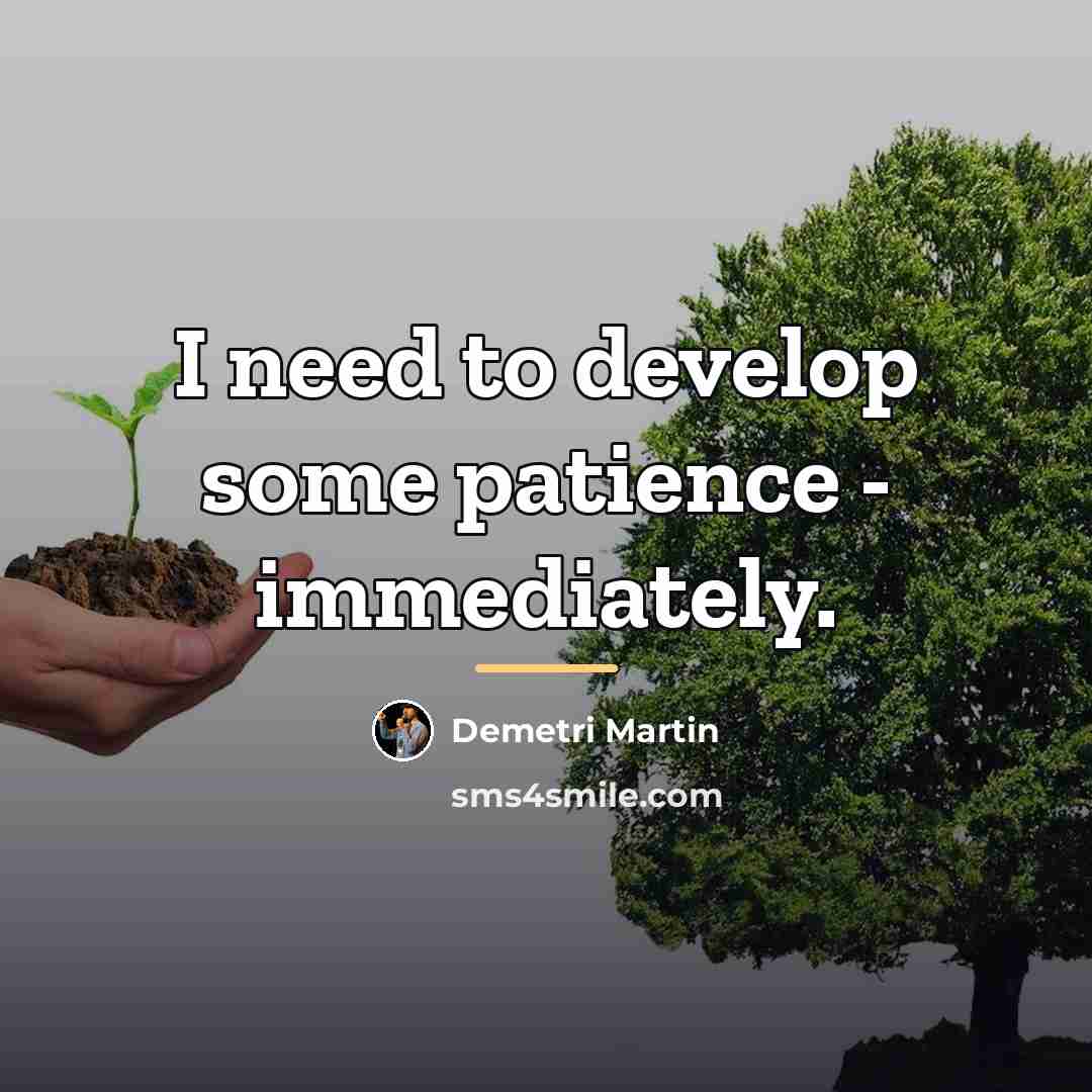 “I need to develop some patience - immediately.…” quote by Demetri Martin