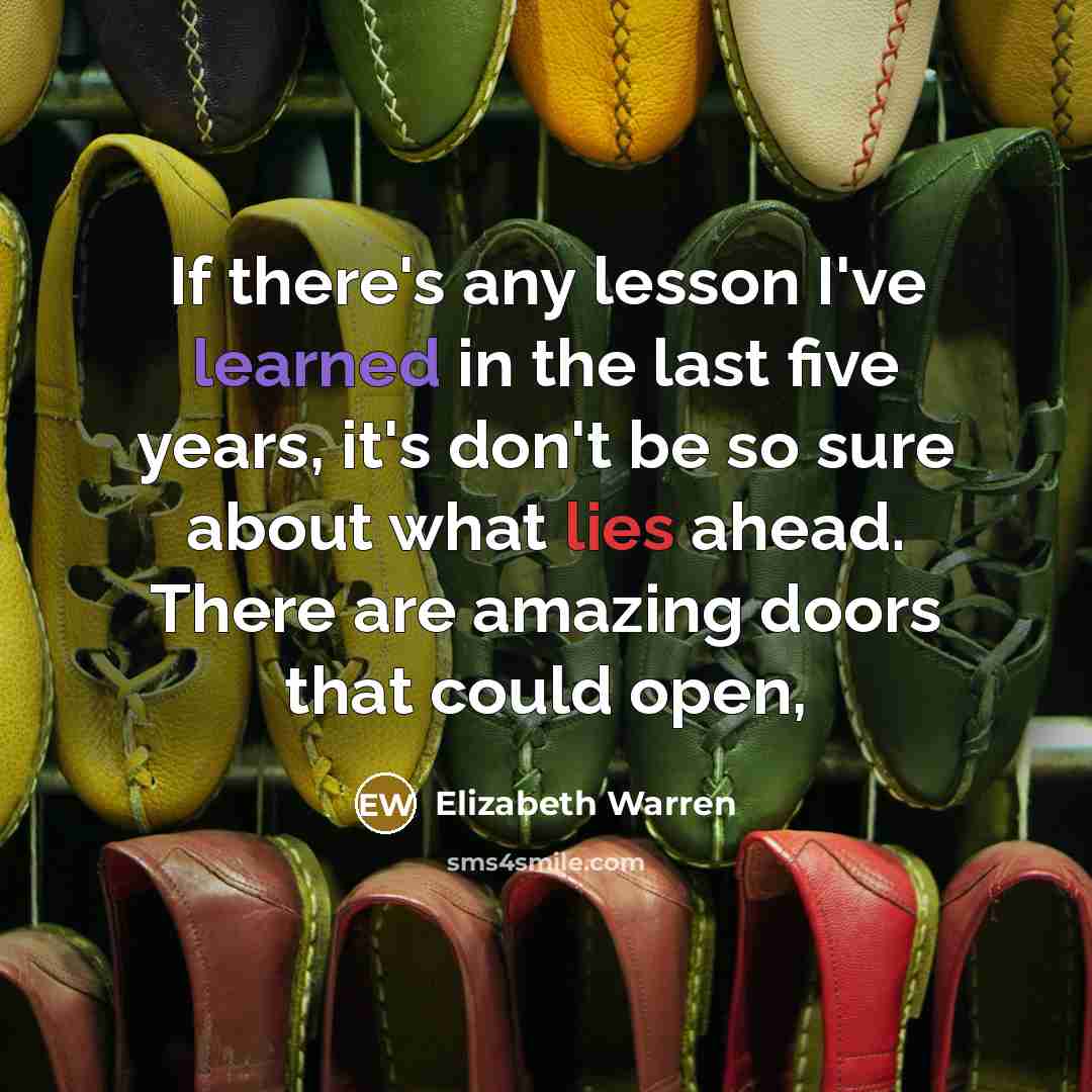 “If there's any lesson I've learned in the last five…” quote by Elizabeth Warren