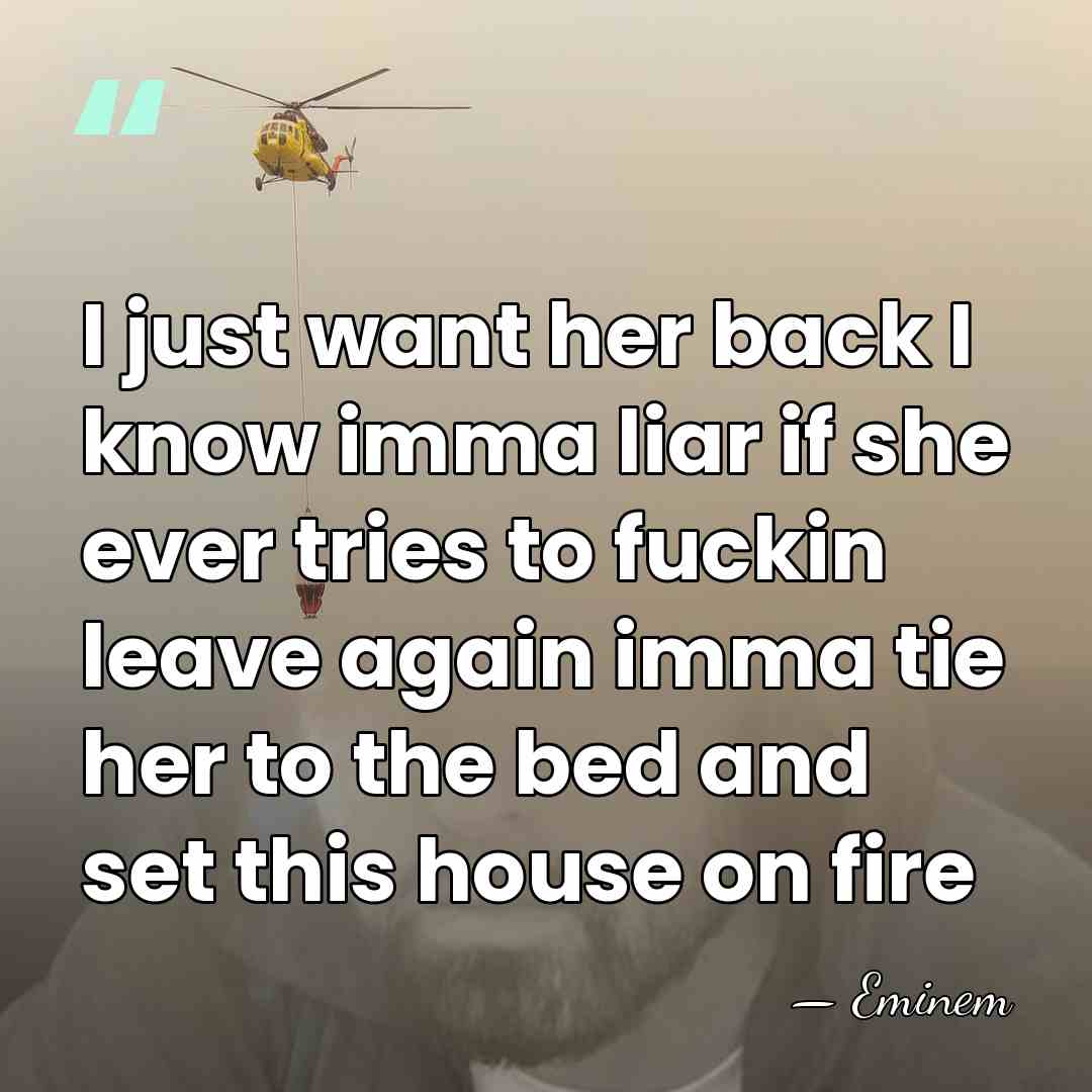 I just want her back I know imma liar if she ever&hellip; - Eminem