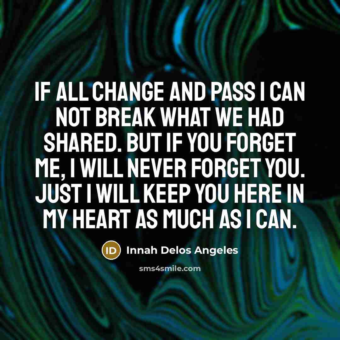 “If all change and pass I can not break what…” quote by Innah Delos Angeles