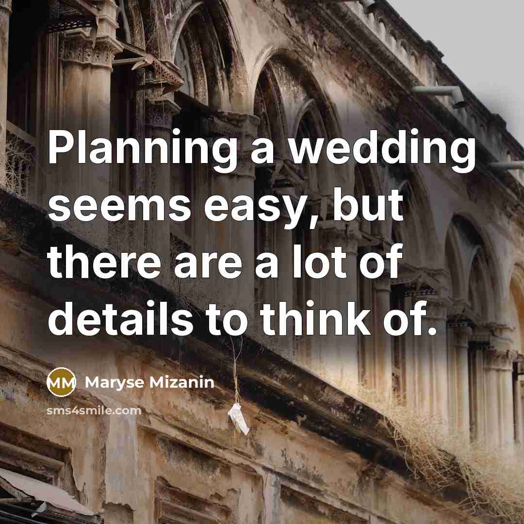 “Planning a wedding seems easy, but there are a lot…” quote by Maryse Mizanin