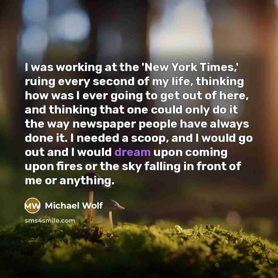 “I was working at the 'New York Times,' ruing every…” quote by Michael Wolf