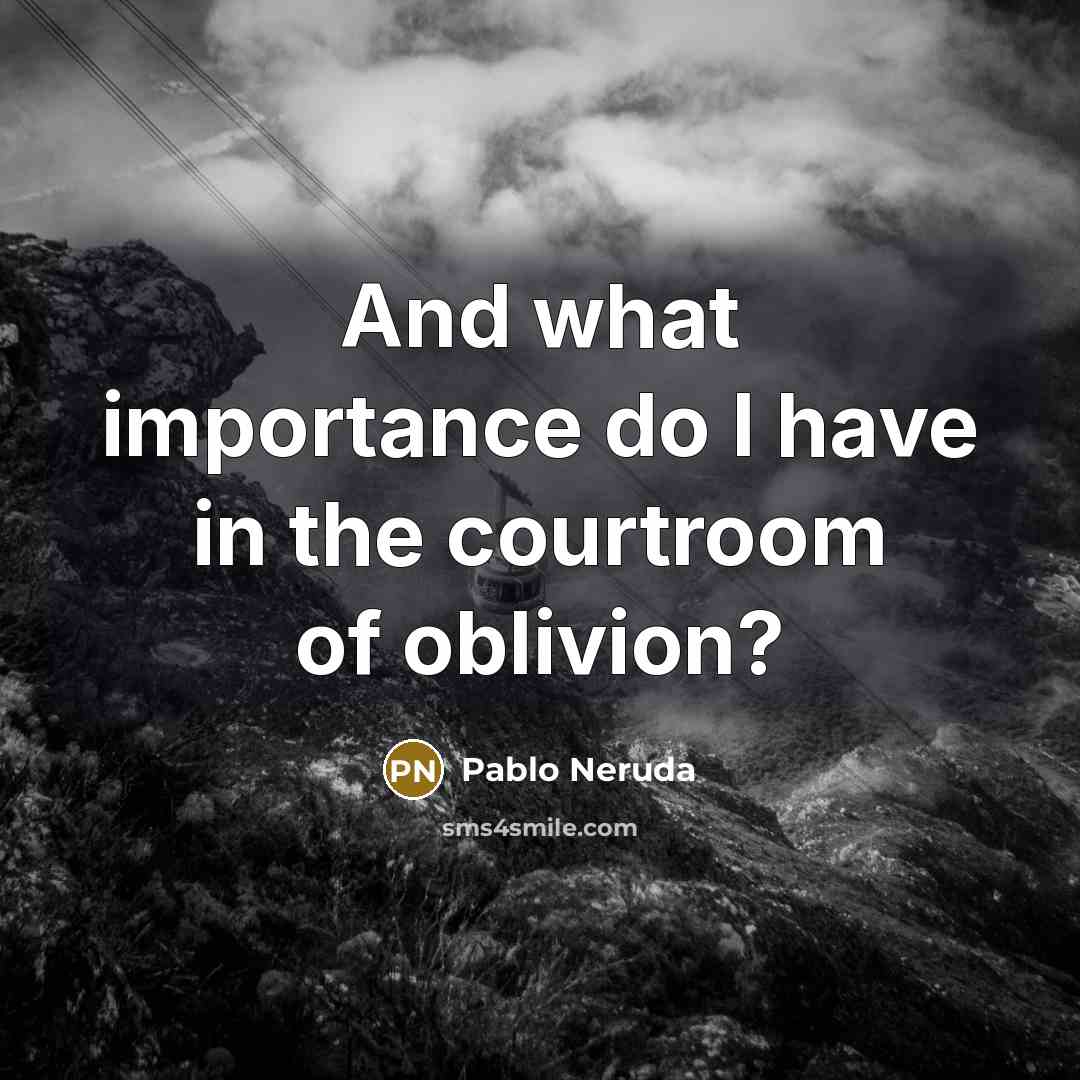 “And what importance do I have in the courtroom of…” quote by Pablo Neruda