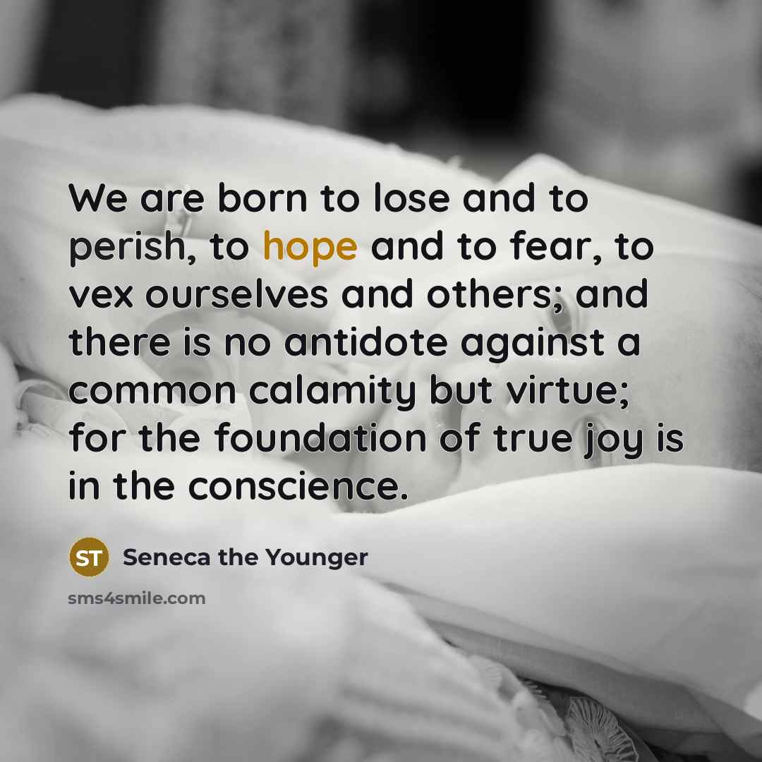 “We are born to lose and to perish, to hope…” quote by Seneca the Younger