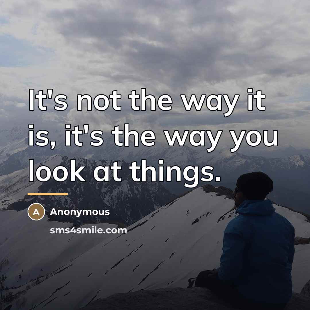 “It's not the way it is, it's the way you…” quote by Anonymous