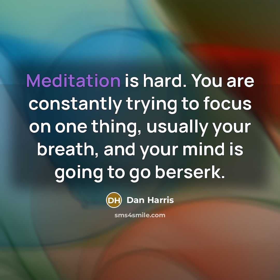 “Meditation is hard. You are constantly trying to focus on…” quote by Dan Harris
