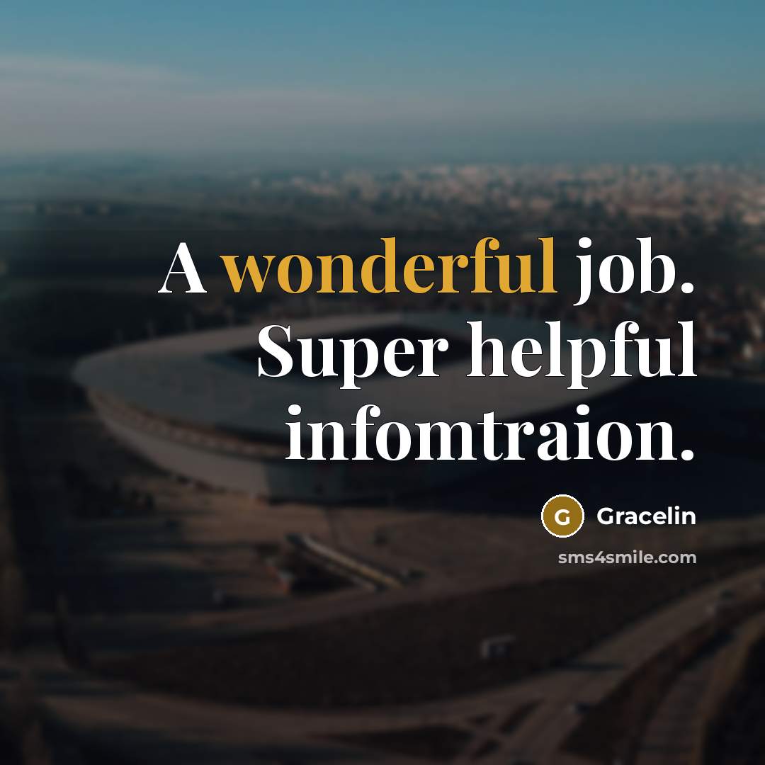 “A wonderful job. Super helpful infomtraion.” quote by Gracelin