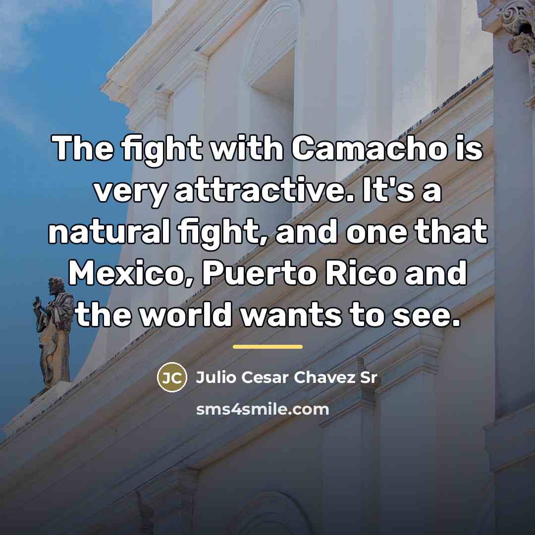 “The fight with Camacho is very attractive. It's a natural…” quote by Julio Cesar Chavez Sr