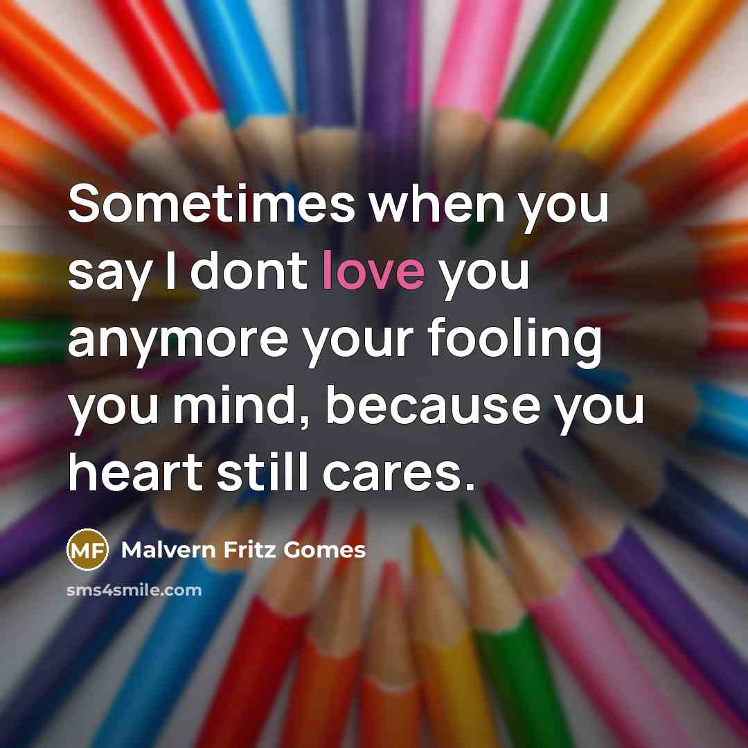 “Sometimes when you say I dont love you anymore your…” quote by Malvern Fritz Gomes