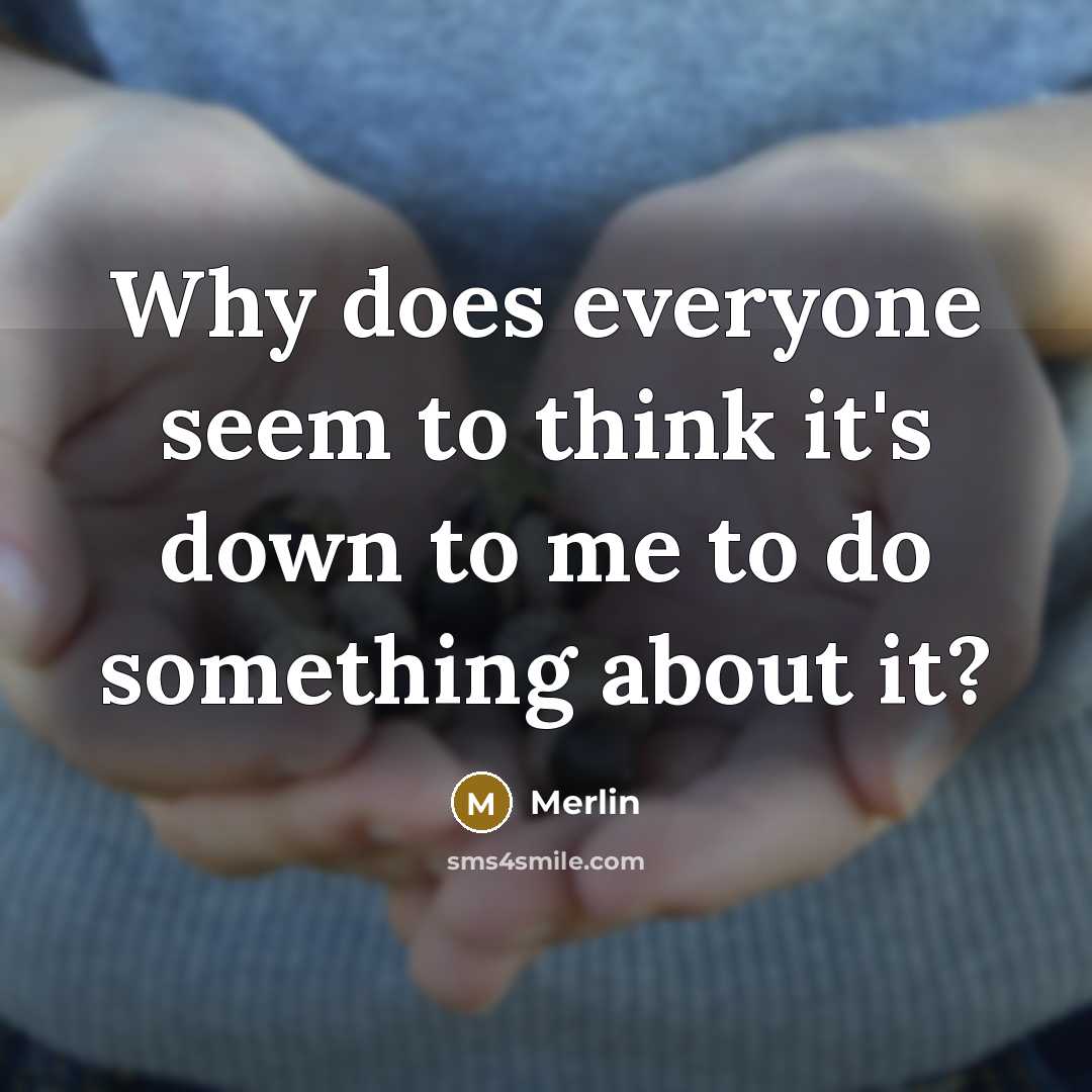 “Why does everyone seem to think it's down to me to do something about it?” quote by Merlin