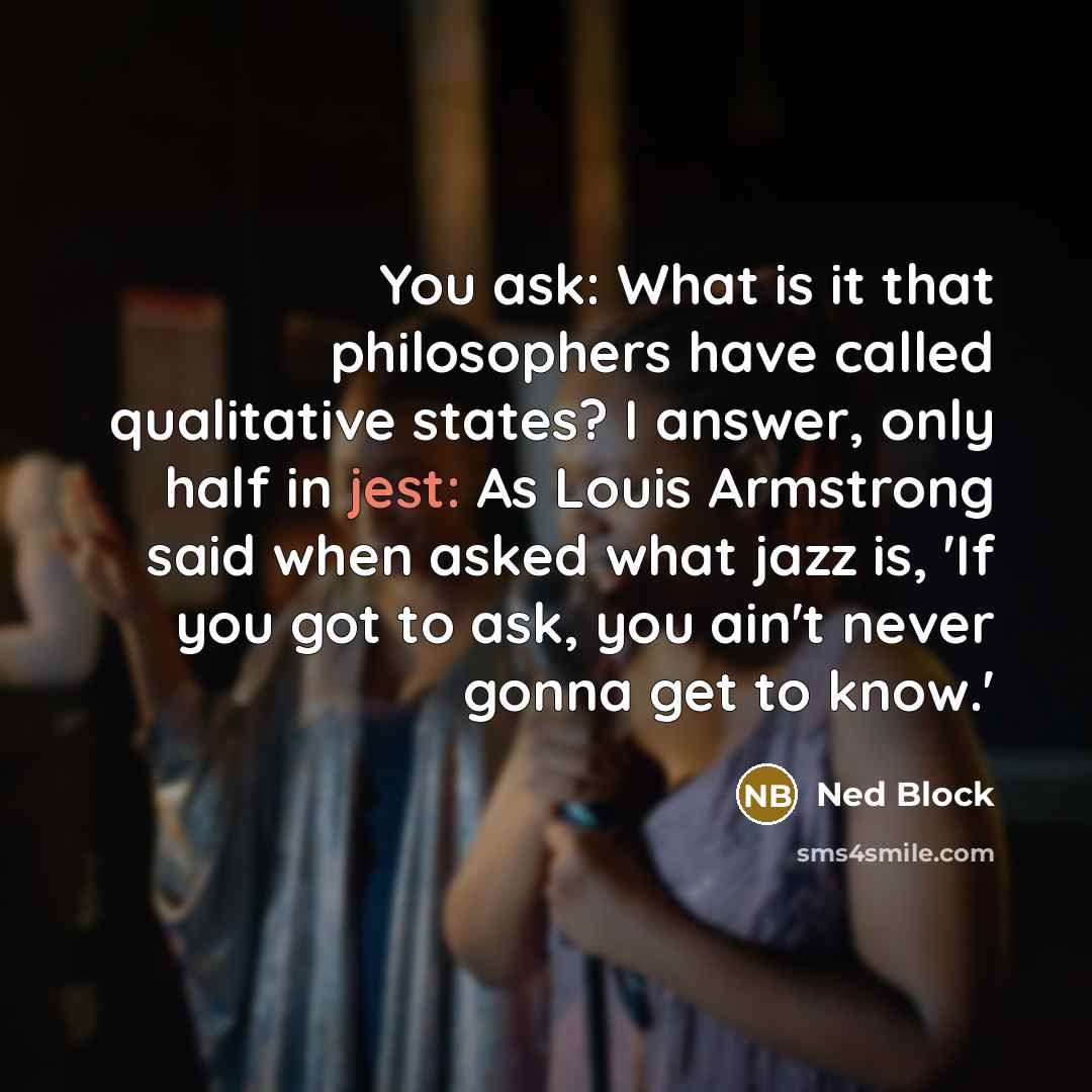 “You ask: What is it that philosophers have called qualitative…” quote by Ned Block