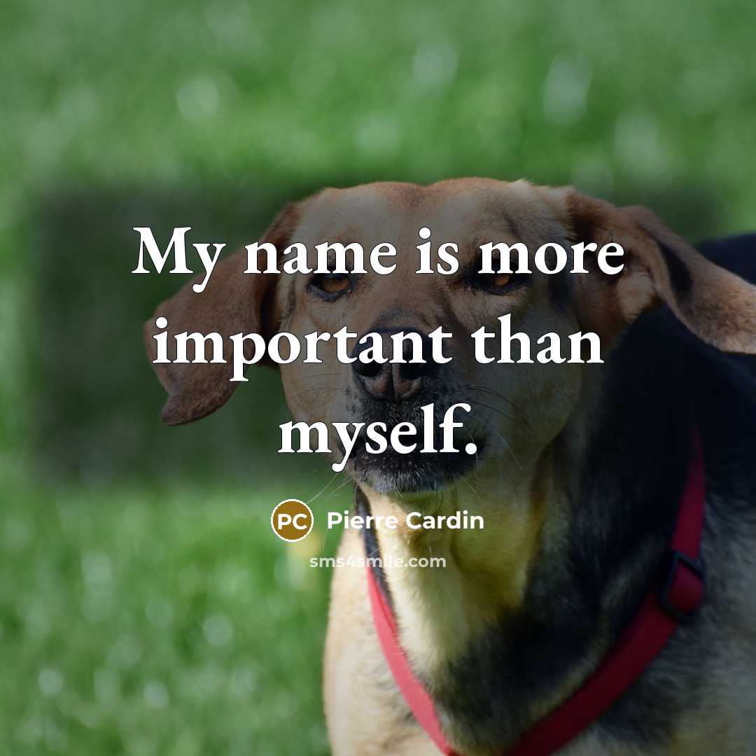 “My name is more important than myself.…” quote by Pierre Cardin
