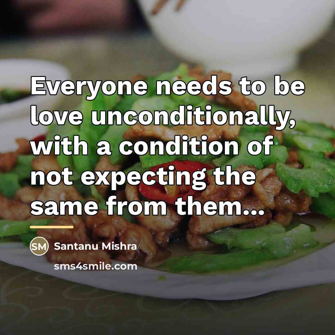 “Everyone needs to be love unconditionally, with a condition of…” quote by Santanu Mishra