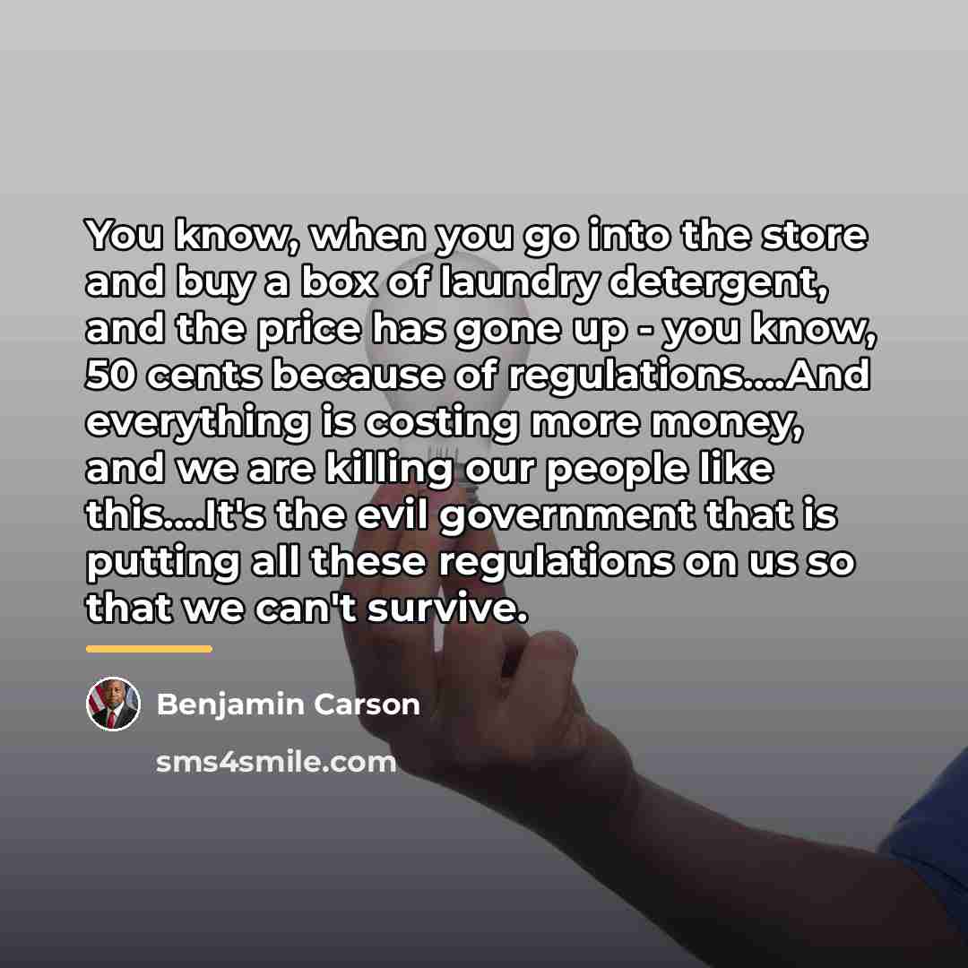 “You know, when you go into the store and buy…” quote by Benjamin Carson