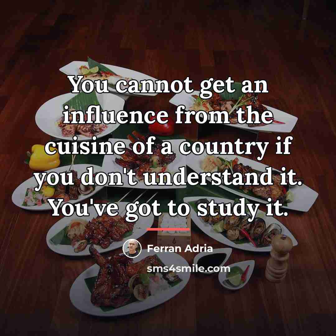 “You cannot get an influence from the cuisine of a…” quote by Ferran Adria