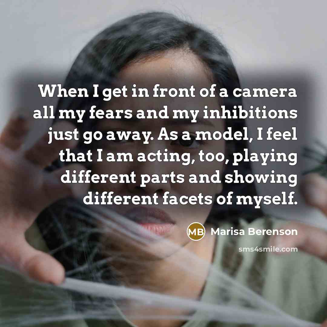 “When I get in front of a camera all my…” quote by Marisa Berenson