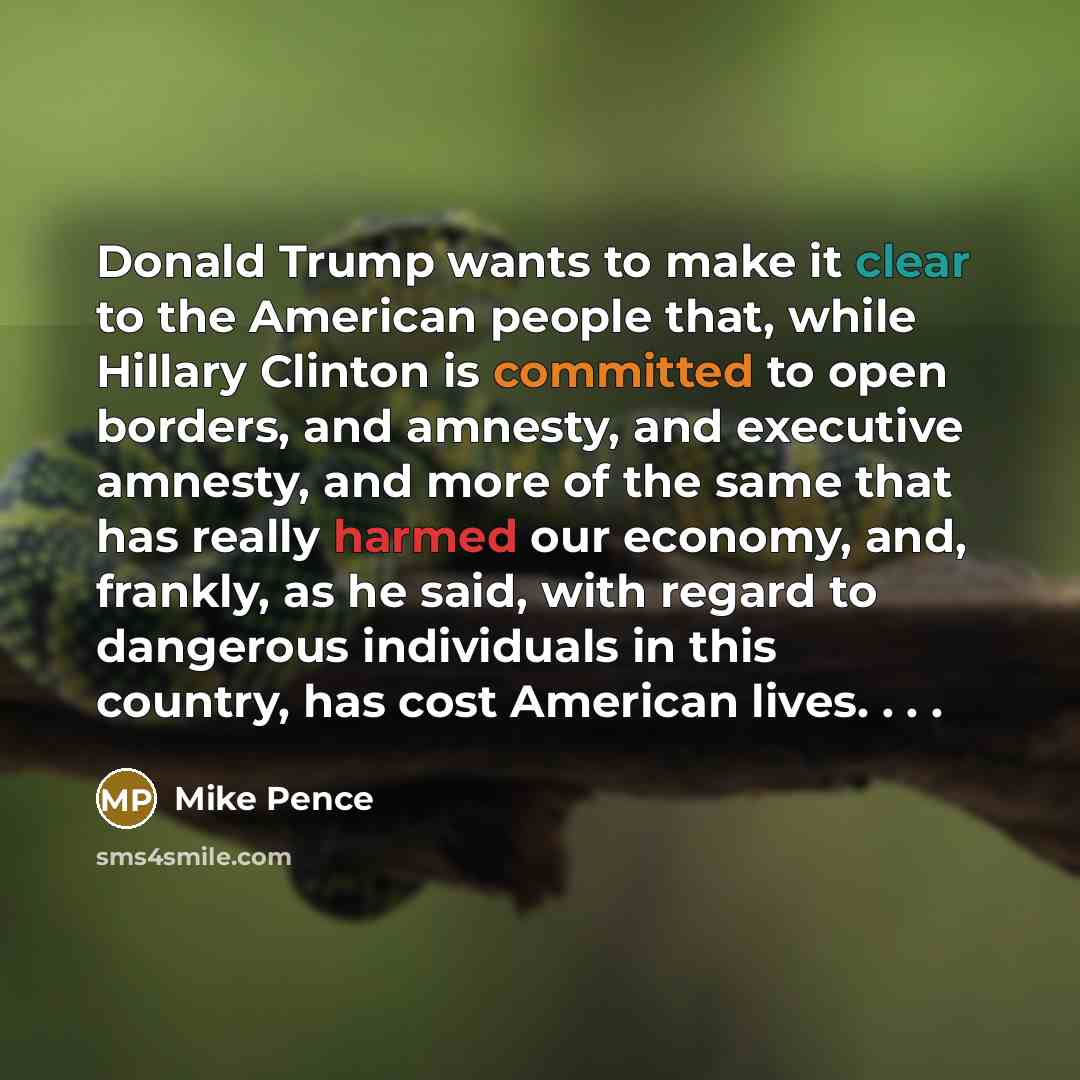 “Donald Trump wants to make it clear to the American…” quote by Mike Pence