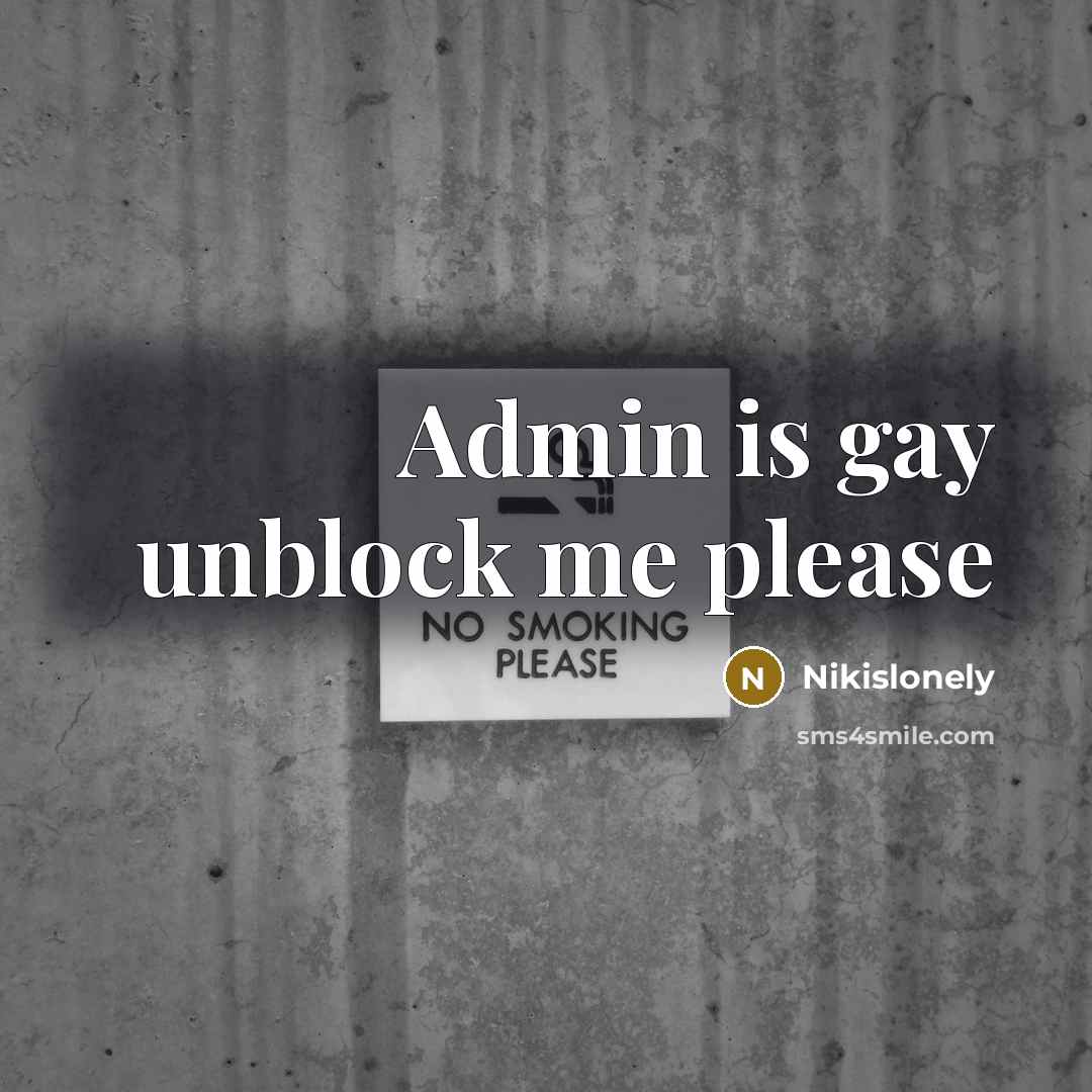 “Admin is gay unblock me please…” quote by Nikislonely
