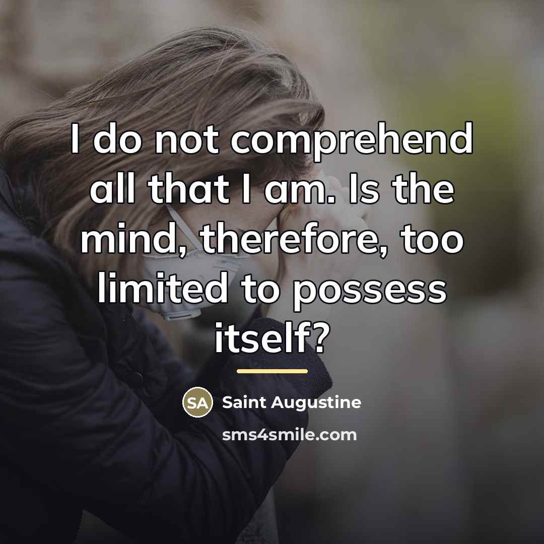 “I do not comprehend all that I am. Is the…” quote by Saint Augustine