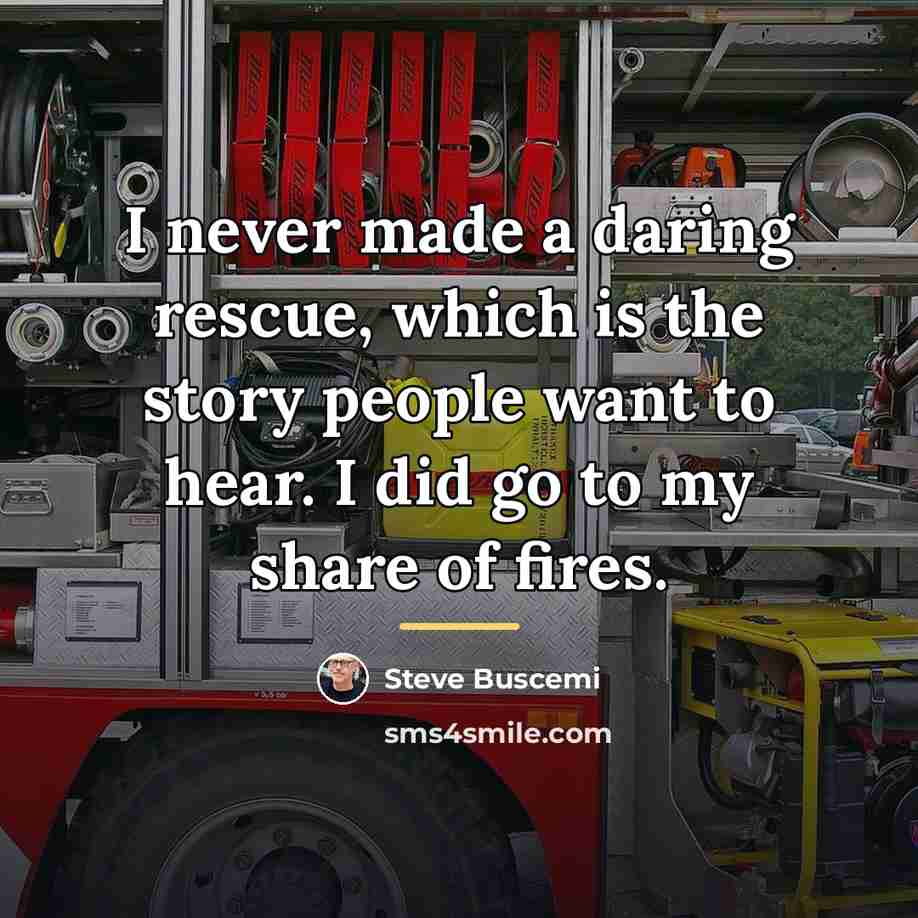 “I never made a daring rescue, which is the story…” quote by Steve Buscemi