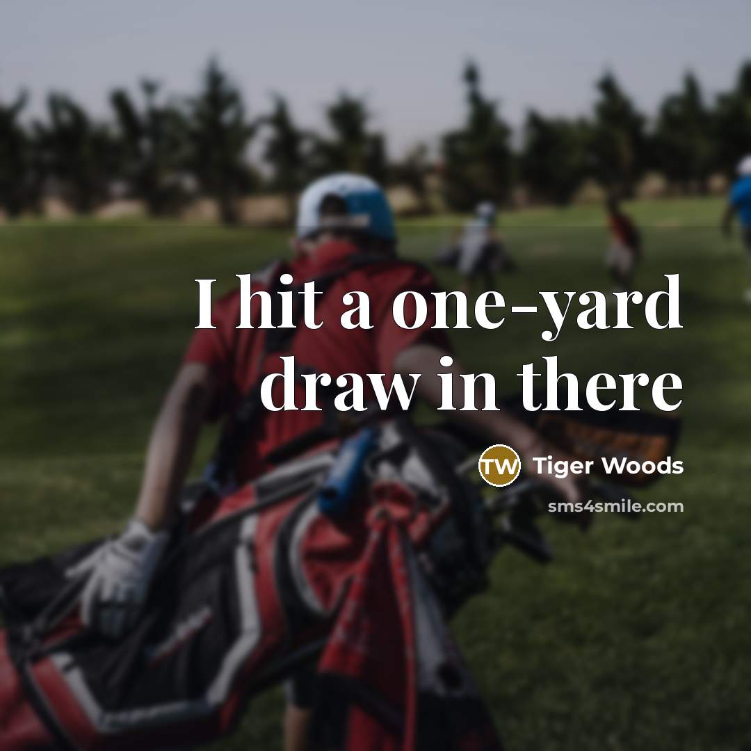 “I hit a one-yard draw in there…” quote by Tiger Woods