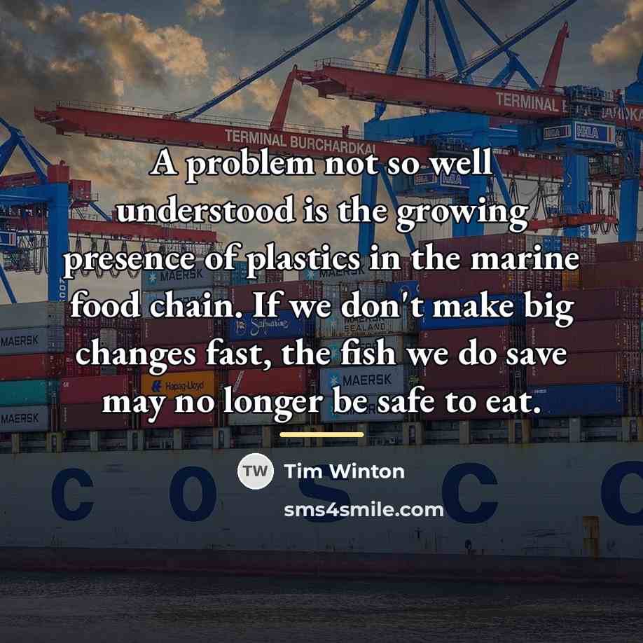 “A problem not so well understood is the growing presence…” quote by Tim Winton