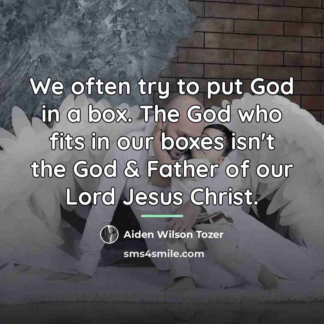 “We often try to put God in a box. The…” quote by Aiden Wilson Tozer